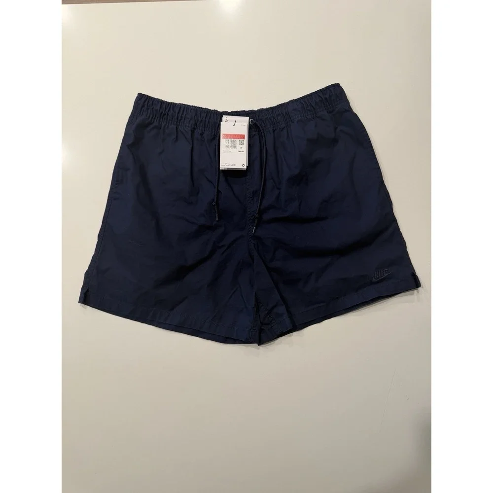 Nike Club Flow Shorts HJ1946-451 Obsidian Blue Cotton Enzyme Washed Mens L NWT